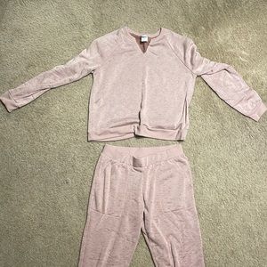 Target brand pink matching sweat set.